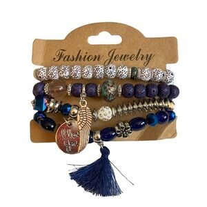 Bracelet / Fringe Palm Eye Pendant Multilayer Set